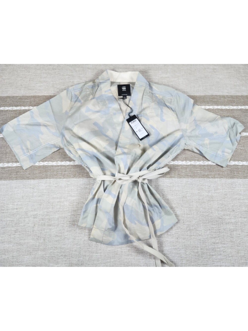 G-Star RAW Women's Wrap Top Shirt White Woodland Camo  Size M NWT